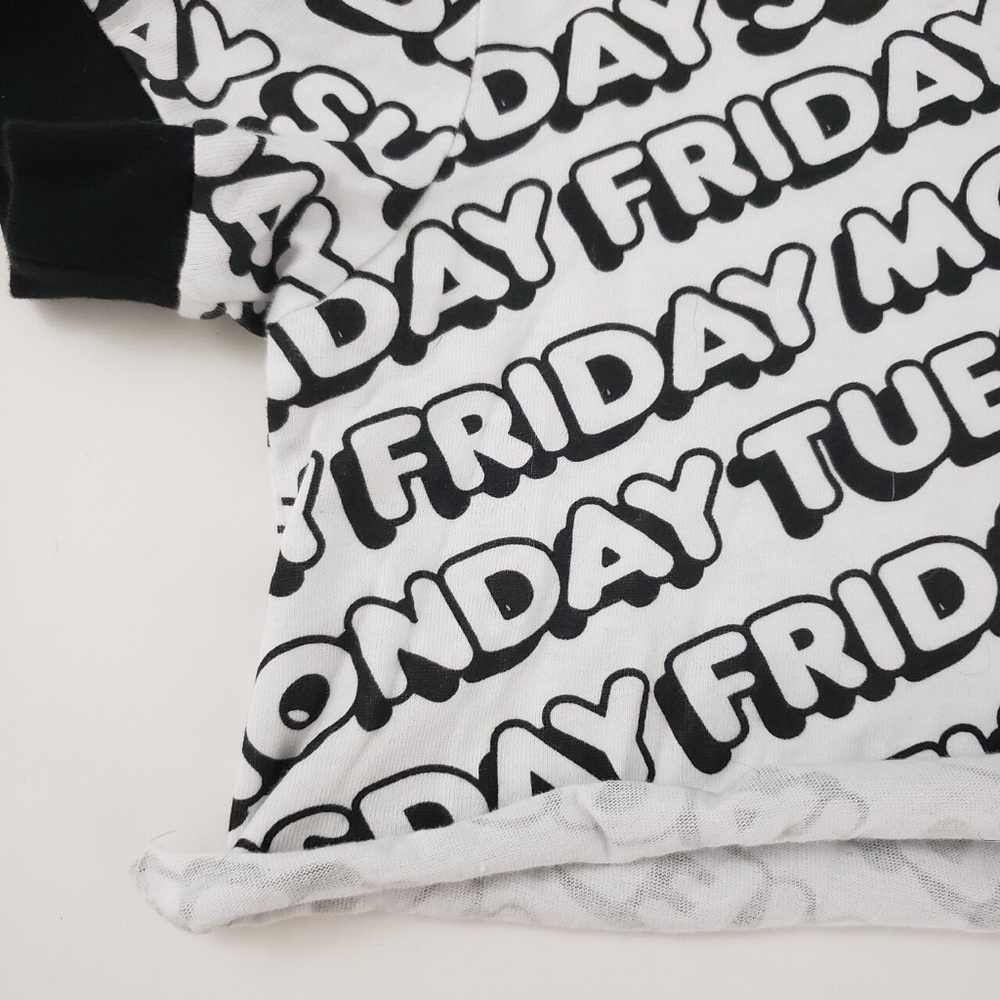 SOLD Lazy Oaf Day by Day cropped ringer tee Medium - Picture 2 of 4